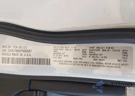 2023 Jeep Grand Cherokee 4Xe из США, поврежденный, VIN 1C4RJYB60P8880567